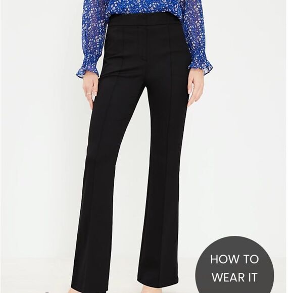 Loft Flare Pants in Bi-Stretch Black 8T Nwt - Picture 1 of 7